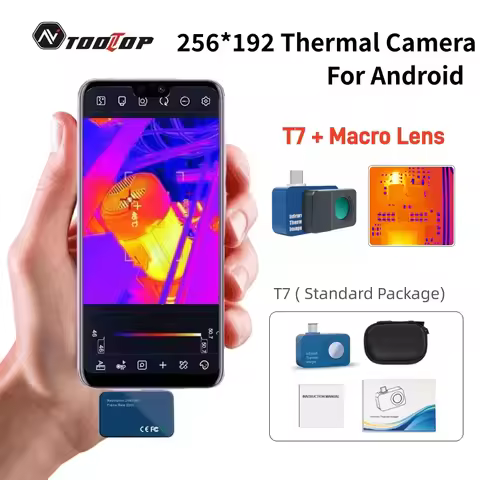 TOOLTOP T7 Mini Thermal Imager 256*192 25Hz Type-c Android Thermal Camera 15℃-600℃ Heating Detect El