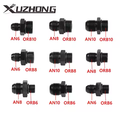 AN6 AN8 AN10 ORB Aluminum Male Flare Union Nitrous Oil Fuel Hose End Adapter Fitting Straight AN Mal