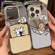 Cartoon Puppy Couple Mirror Cases For Vivo X200 Pro Mini Y93 Y93s Y91i Y91C Y37 Pro Y37M Y36T Y03 Y1