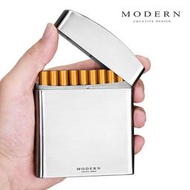 德國Modern不銹鋼煙盒 20支裝創意高檔超薄抗壓金屬個性禮物刻字