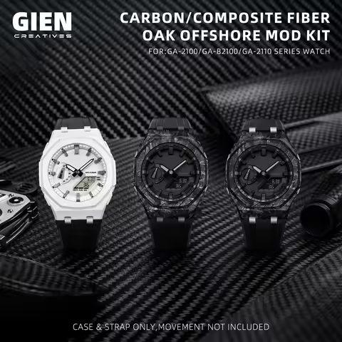 GienCreatives mod watchcase for gshock GA-2100 GA2110 Watch Stainless Steel Rubberstrap Kit Parts Ca