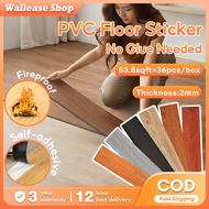 Vinyl Floor Waterproof Self Adhesive 2mm PVC Floor Sticker Wooden DIY Waterproof Lantai Pelekat 地板貼