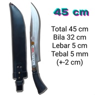 Pisau Golok Afk Multifungsi dengan Sarung Kulit Premium - Warna Hitam