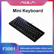 AULA F3061 Mechanical Touch Feel Keyboard 61 Keys Wired Mini Keyboard RGB Backlight Keyboard Desktop