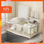 SIV Dish Drainer Rack Kitchen Organizer Stainless Steel Dish Organizer Plate Organizer