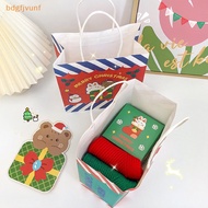 BDGF Christmas Paper Gift Bags Candy Cookies Packaging Bag Santa Claus Snowman Christmas Tote Bag For Party Decorations SG