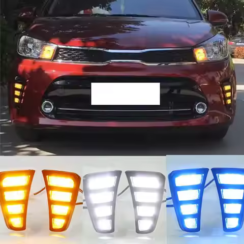 Led Drl Daytime Running Light For Kia Soluto Pegas 2018 2019 2020 Fog Lamp Drl Daylight
