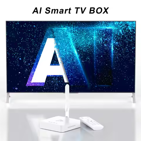 2024 NEW AI-SR smart TV BOX Amlogic S928X 4GB 64GB support 8K BT5.4 AV1 WiFi6 2.4G voice remote cont