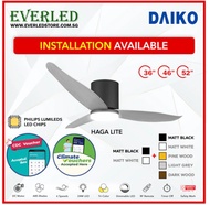 [FREE INSTALLATION] DAIKO Haga Lite 36"/46"/52" DC Ceiling Fan (with Dimmable Tri-Color Light and Re