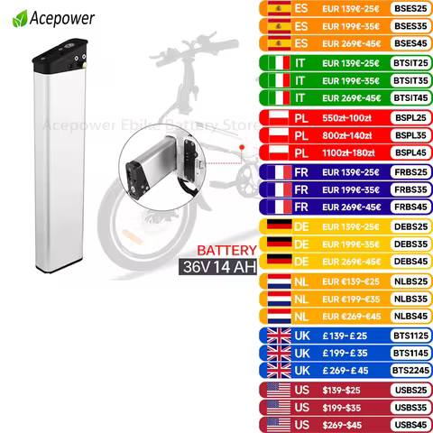 ANCHEER AM1908 36V 10Ah 14Ah Folding Electric Bicycle Battery ADO A16 Lankeleisi a6 DCH-014 36V 7.5A