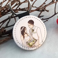 【訂製】PU皮革鑰匙圈-似顏繪/客製化文字