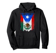 Mexirican Mexico Flag Puerto Rico Flag Boricua Chicano Pullover Hoodie