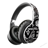 Newmsnr 2024 Graffiti สไตล์แฟชั่นหูฟัง Bluetooth Hi-Fi เสียงเบสหูฟังไร้สายบนหูฟังหูฟังที่สร้างขึ้นใน