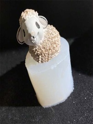 1入組矽膠蠟燭模，3D立體綿羊造型香氛燭模，滴膠肥皂香氛蠟燭石膏模，家居裝飾，DIY手工工具