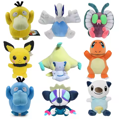 Pokemon Litwick Shinx Grafaiai Oshawott Jirachi Plush Toys Cute Caterpie Butterfree Oshawott Geodude