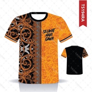 Baju Gawai Iban 2024 2023 Lelaki Dayak Bidayuh Quick Drying Ultra-fine Fiber Jacquard Round Neck Sho