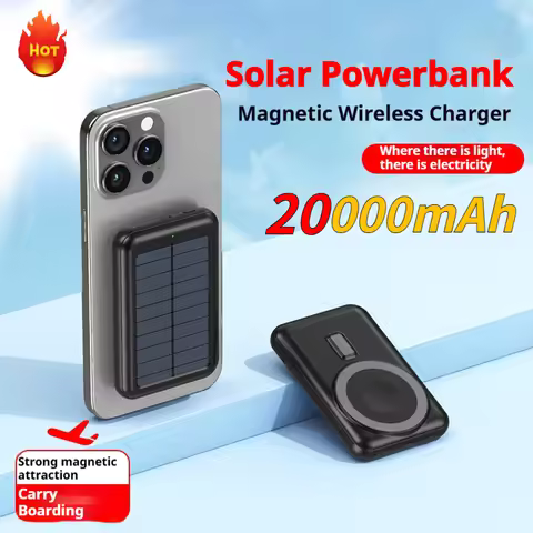 Solar Charging Portable Magnetic Wireless 20000mAh Powerbank Magsafe for IPhone16 15 14 13 Huawei Sa