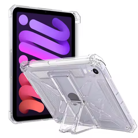 For iPad A17 Pro 2024 8.3 inches Case with Stand Transparent Protective Case WIth Pen Slot for iPad 