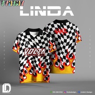 【FREE CUSTOM】T shirt Unisex-Fresh Design Futsal Football Baju Jersey Custom Name Retro neck short sl