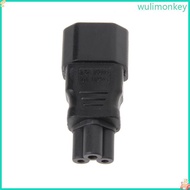 WU IEC 320 C14 3-Pin Male To C5 3-Pin Female Power Plug Converter Adapter
