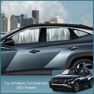 ที่บังแดดกระจกบังลมหน้ารถยนต์กันรังสียูวีผ้าม่านหน้าต่างข้างอุปกรณ์บังแดดม่านบังแดดสำหรับ Hyundai Tucson NX4 2021-2025