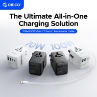 ORICO Travel Plug Adapter GaN 70 /100W With USB Type-C Fast Charging Universal Travel Power Strip AC