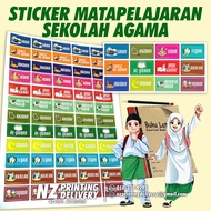 STICKER SUBJEK SEKOLAH AGAMA BERGAMBAR PELEKAT MATAPELAJARAN SRAI Agama Jawi kartun sekolah agama