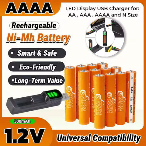 1.2V AAAA Ni-MH Rechargeable Battery with USB Charger, for Stylus Pen, Bluetooth Earphone, Toys, Ele