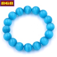 12mm blue opal stone bracelet - Stone bead bracelet - Water and Wood element bracelet