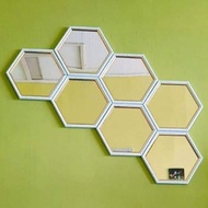 READY STOCK HEXAGON MIRROR VIRAL/ CERMIN HEXAGON (C.H) / HIASAN DINDING / HOME DECO