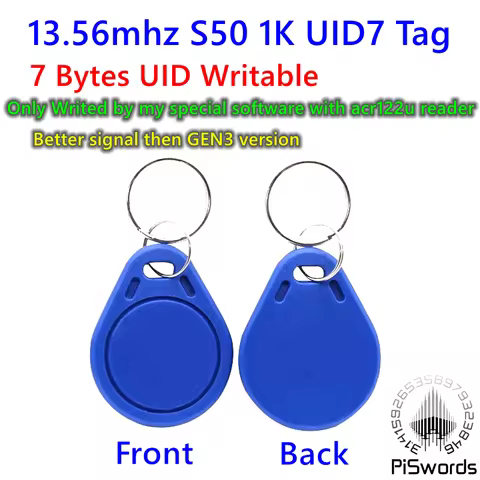 S50 7 Bytes UID Block 0 Changeable Writable Tag 7Byte Magic Auth Keytag Fob keychain