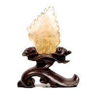 【正佳珠寶】金髮晶 頂級維納斯髮晶 黃財神雕刻擺件 金髮晶擺件