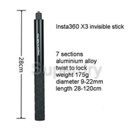 💎包郵 Insta360 120cm 隱形自拍杆 ONE X2 RS X3 棍 桿 運動相機 action camera 配件 X3 invisible selfie stick