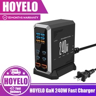 HOYELO GaN 240W Fast Charger 6-Port Multifunctional PD3.1 Screen Display Desktop Charger