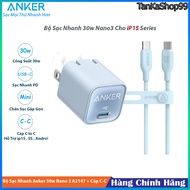 Sạc 30w Anker A2147 Kèm Cáp C to C A80F1 Bio Nhựa Sạc Nhanh PD27w Cho iPhone 15 PPS Cho Samsung QC3