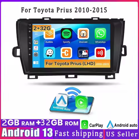 Wireless Carplay Android Auto Multimedia car radio for Toyota Prius 3 10-15 9 inch Android central c