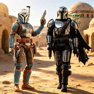 YIXINGMING | ชุดของเล่นต่อแบบบล็อก Star Wars Edition Mandalorian Din Jarin & Grogu
