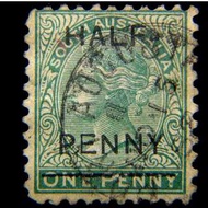 1888年英屬南澳洲英女皇維多利亞像加蓋改值1便士票