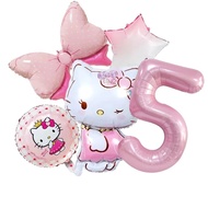 Bộ 5 Bóng Bay Foil Hình Số Hello Kitty 32 Inch Trang Trí Tiệc Sinh Nhật Dễ Thương Quà Tặng Bé Gái Đồ