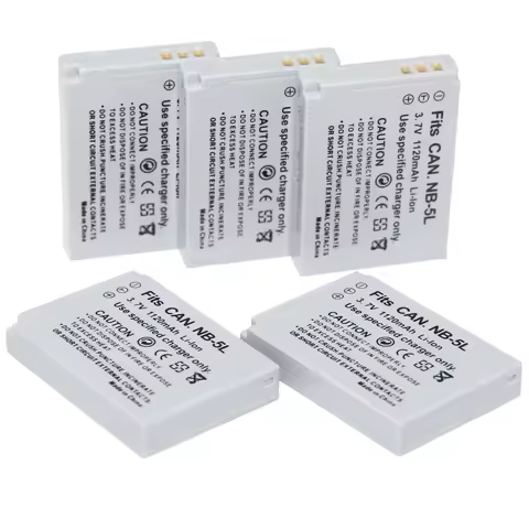 Hot 5pc/lot 3.7v 1120mAh Batteries NB-5L NB 5L NB5L Camera Battery For Canon S110 SX200 SX210 SX220 