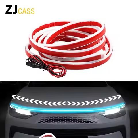 12V Car LED Daytime Running Light 1.5m/1.8m/2m/2.2m/2.4m Scan Starting Car Hood Light Strip Waterpro