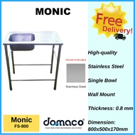 Monic FS-800 Freestanding Single Bowl Sink Stainless Steel
