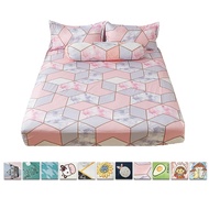【Ready Stock】 SunnySunny Fitted Bedsheet Super Single /Queen/King Size Bed Sheet Skin-Friendly Cotton Mattress Dust Cover