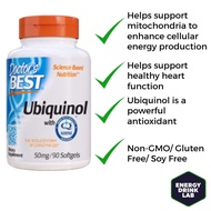 Doctor's Best Ubiquinol With Kaneka, The Reduced Form Of Coenzyme Q10, 50mg, 90 Softgels, Dietary Su
