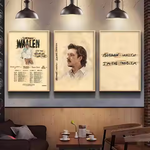 Rural Music Morgan Wallen Poster Gallery Prints Self Adhesive Home Decor Decoration Wall Decals Livi