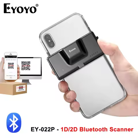 Eyoyo EY-022P Adjustable Back Clip-on 2D Bluetooth Barcode Scanner Auto-sensing Fast Scanning QR PDF