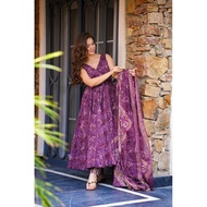 Slab Cotton Printed Anarkali Gown Suit XS-XL July25