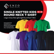 ENZO APPAREL Kids T/C Single Knit T-Shirt Unisex 170gsm Cotton Polyester Tshirt Baju Anak Lelaki Per