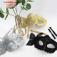 louislifesuperlr Masquerade Mask with Holding Sti, Venetian Half Face Mask for Women CCD