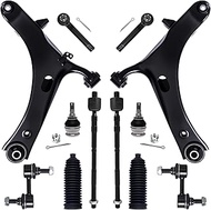 KEYOOG 12Pcs Front Lower Control Arm Kit Fit For 2012-2016 Su-baru Impreza w/2.0L, Ball Joint, Outer
